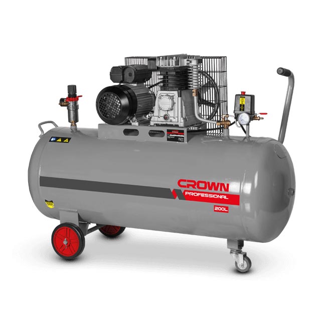 Product: Air Compressor Brand: CROWN Model: CT36032 Air tank capacity: 200L Pressure: 8bar